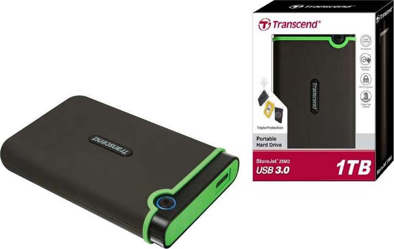 Transcend 1TB Slim StoreJet2.5" M3S Portable Hard drive HDD - SBS